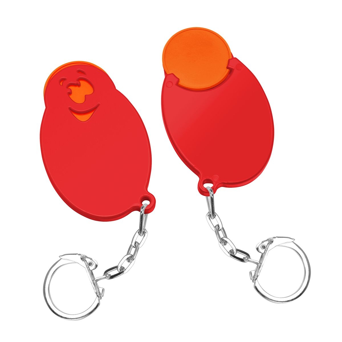HE7855K-5-1Chiphalter mit 1€-Chip _Gesicht_ orange_ rot