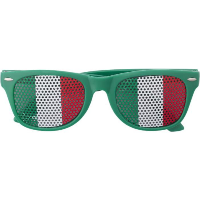 Fan Sonnenbrille aus Plexiglas Lexi, Grün/Weiß