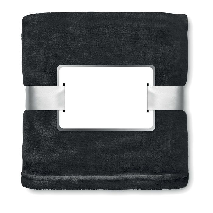 MO9088-03Davos Flanell Fleece-Decke_ schwarz