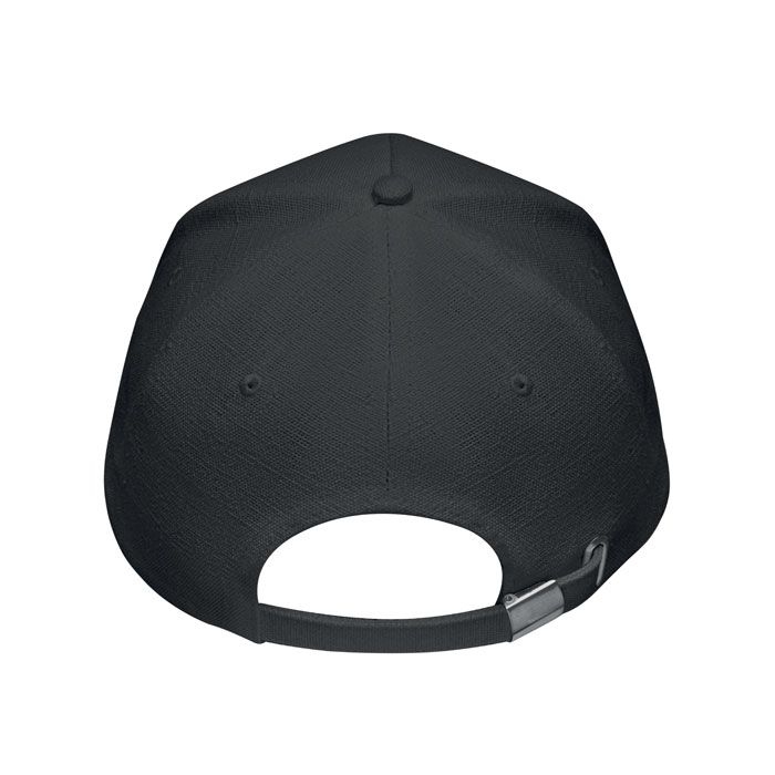 MO6176-03Naima Cap Hanf Baseball Kappe 5 Panele_ Schwarz