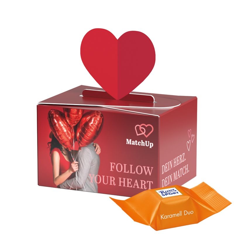 JG10236-2Geschenkbox Mini Herz_ Ritter Sport Schokowuerfel_ Karamell Dou