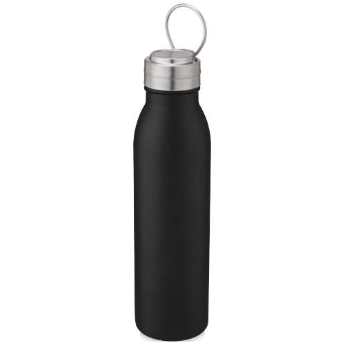 PF100678-4Harper 700 ml Sportflasche aus Edelstahl mit Metallschlaufe_ schwarz PF100678-4Harper 700 ml Sportflasche aus Edelstahl mit Metallschlaufe_ schwarz