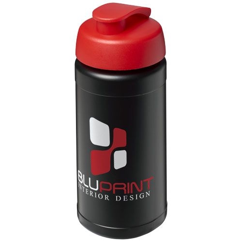 PF210068-15Baseline® Plus 500 ml Sportflasche mit Klappdeckel_ schwarz_rot