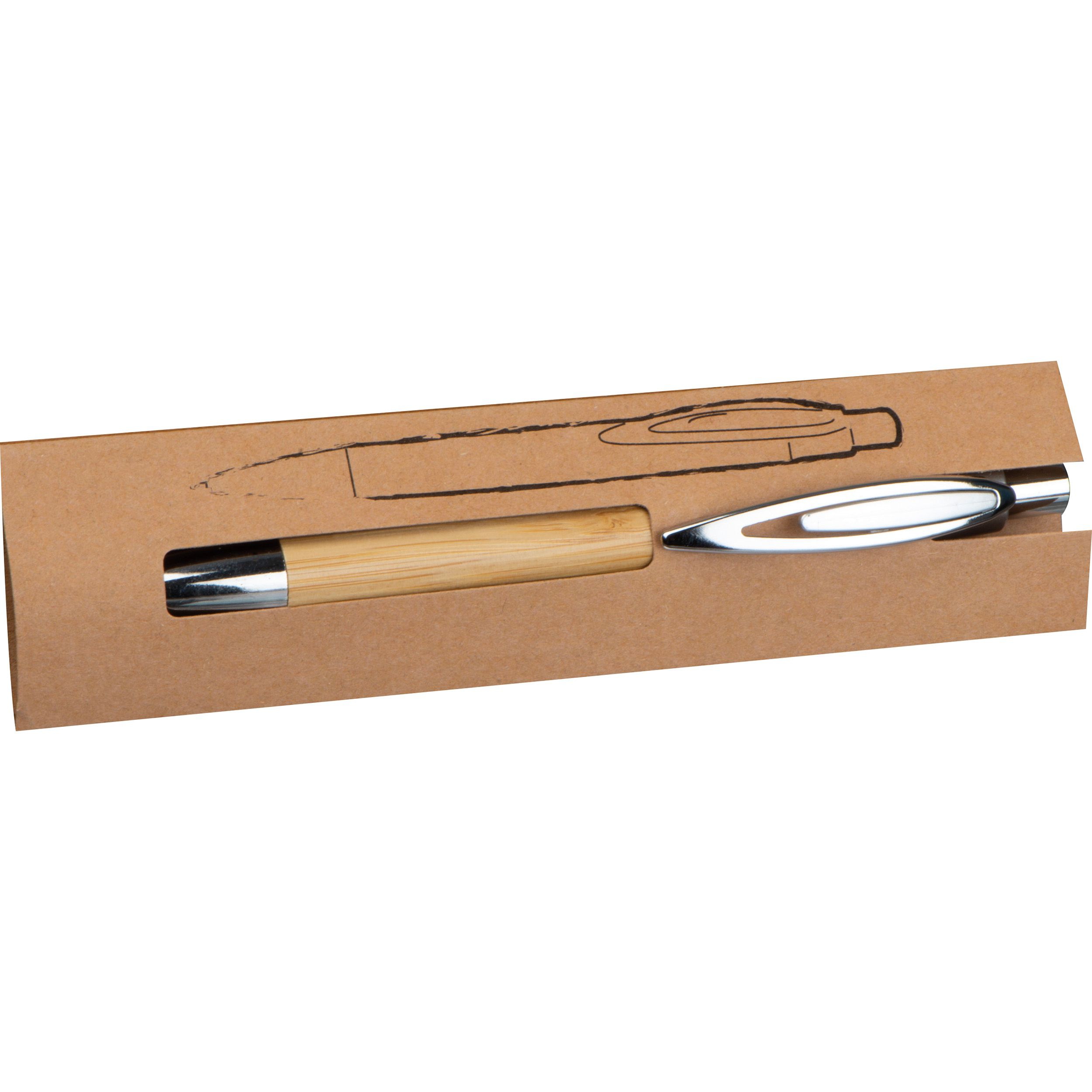 Kugelschreiber Bambus mit spitzem Clip, beige