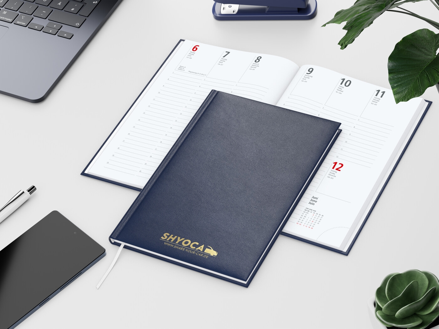 GE0067-DUGWochenkalender Prestige_ dunkelblau_ Goldpraegung