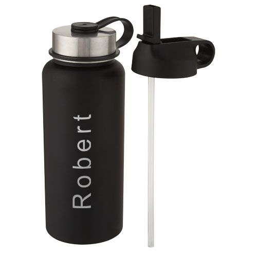 PF100682-2Supra 1 l Kupfer-Vakuum Isolierflasche mit 2 Deckeln_ schwarz