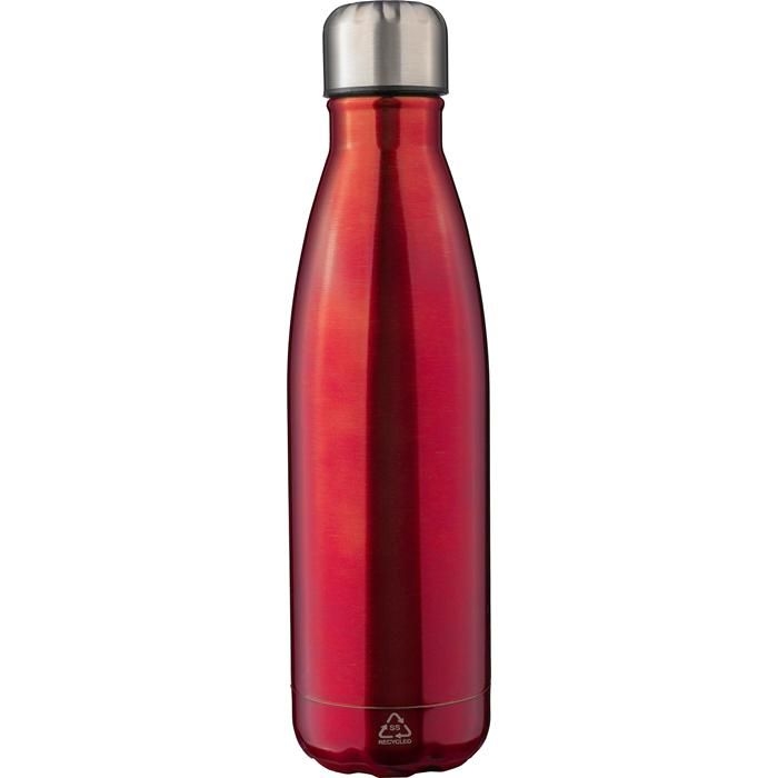 GI1171300-08Recyceltem doppelwandige Trinkflasche aus Edelstahl Lombok_ rot