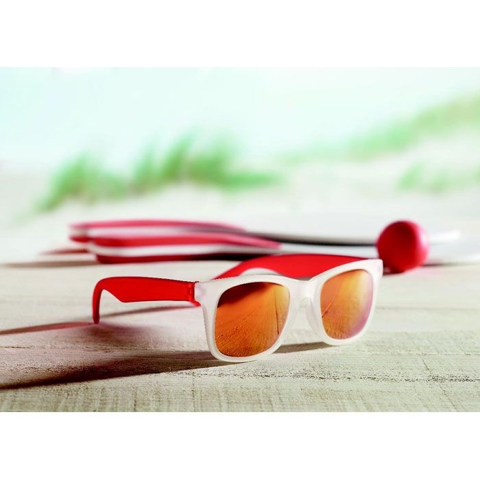 MO8652-05America Touch Verspiegelte Sonnenbrille_ Rot