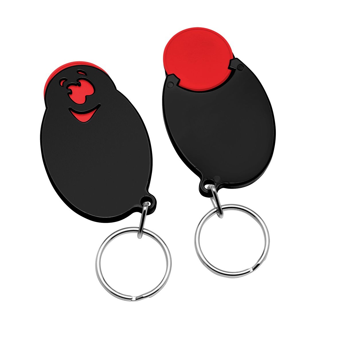 HE7855R-1-6Chiphalter mit 1€-Chip _Gesicht_ rot_ schwarz
