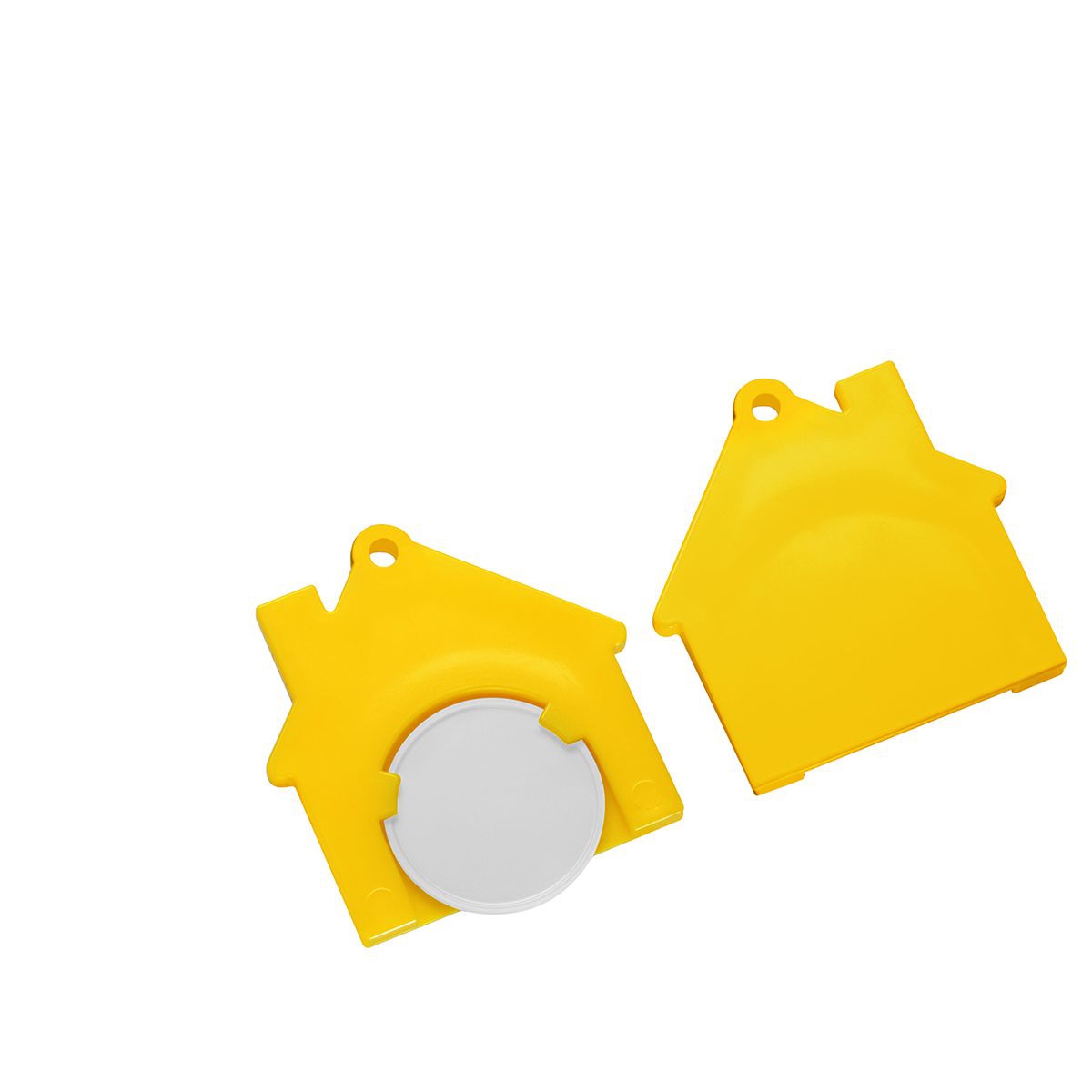 Chiphalter mit 1€-Chip "Haus", weiß, gelb