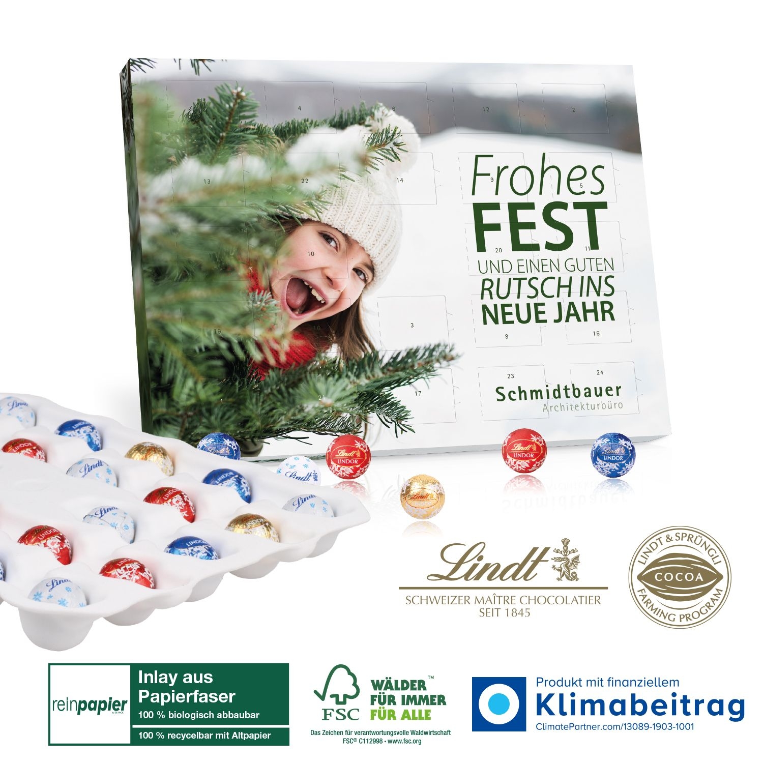 CD55322Tisch-Adventskalender Lindt „Gourmet Edition“ Organic