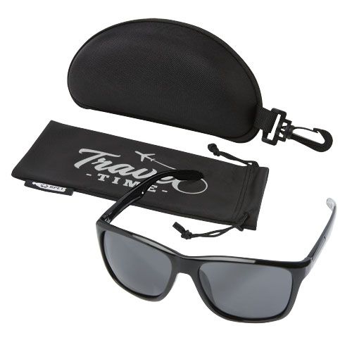 Eiger polarisierte Sonnenbrille mit Etui aus recyceltem Kunststoff, schwarz