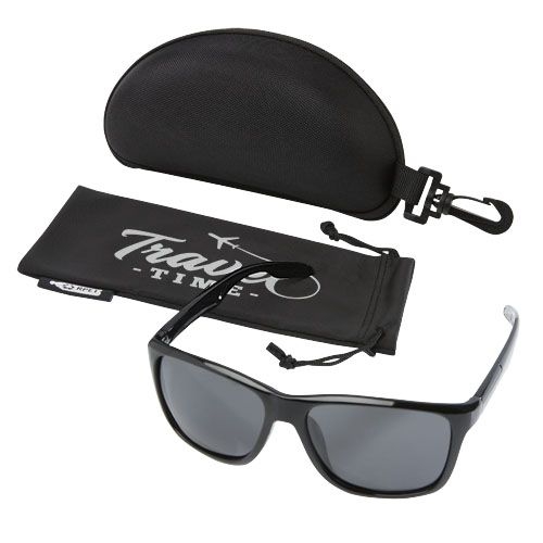 PF127027-1Eiger polarisierte Sonnenbrille mit Etui aus recyceltem Kunststoff_ schwarz