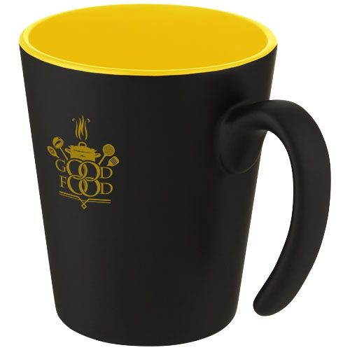 PF100687-2Oli 360 ml Keramikbecher mit Henkel_ gelb_schwarz