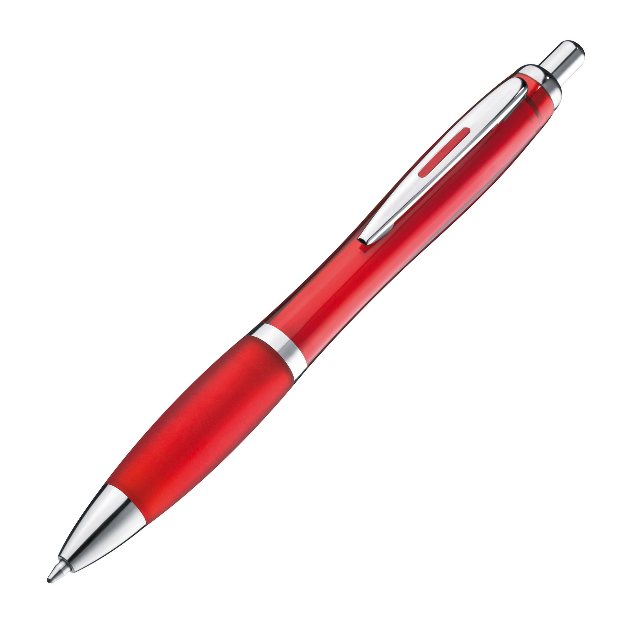 MA11682-05Kugelschreiber mit farbig transparentem Schaft _ rot MA11682-05Kugelschreiber mit farbig transparentem Schaft _ rot