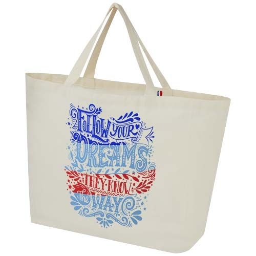 PF120696-1Cannes 200 g_m² Shopper Tragetasche aus recyceltem Material 10L_ natur
