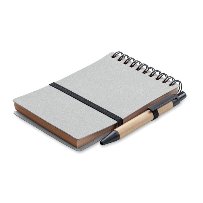 MO2481-07Notie Recyceltes Notizbuch-Set_ grau