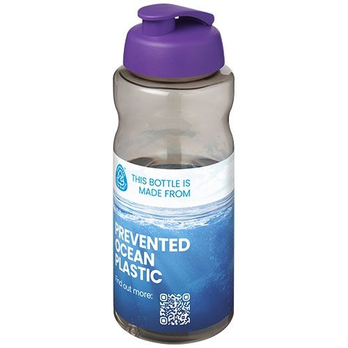 PF210178-3H2O Active® Eco Big Base 1L Sportflasche mit Klappdeckel _ kohle_lila