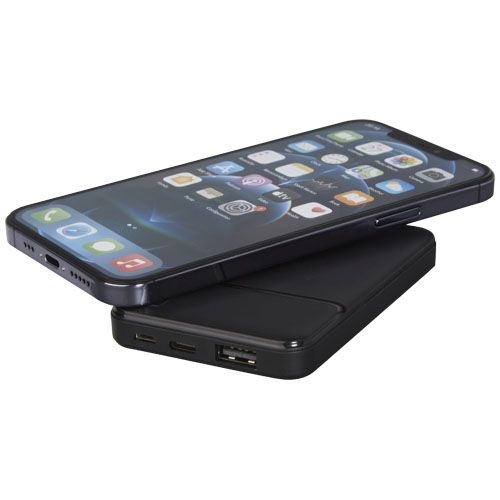 PF124202-1Loop 5000 mAh Powerbank aus recyceltem Kunststoff_ schwarz