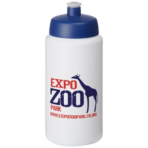 PF210687-3Baseline® Plus grip 500 ml Sportflasche mit Sportdeckel_ weiss_blau