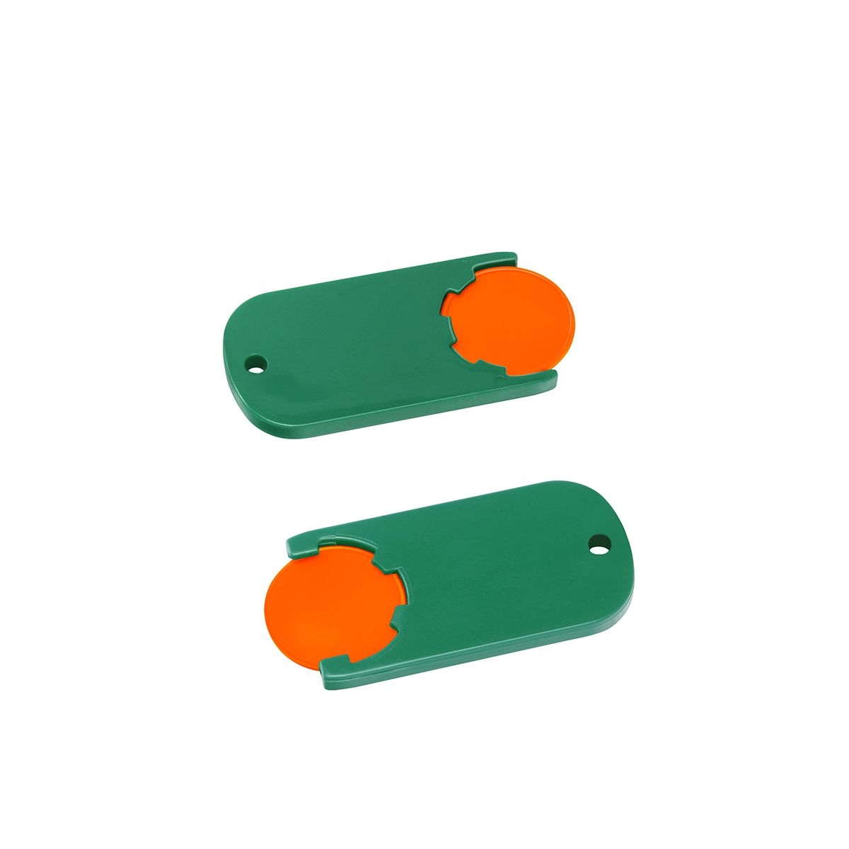 HE7439-5-2Chiphalter mit 1€-Chip _Alpha_ orange_ gruen HE7439-5-2Chiphalter mit 1€-Chip _Alpha_ orange_ gruen