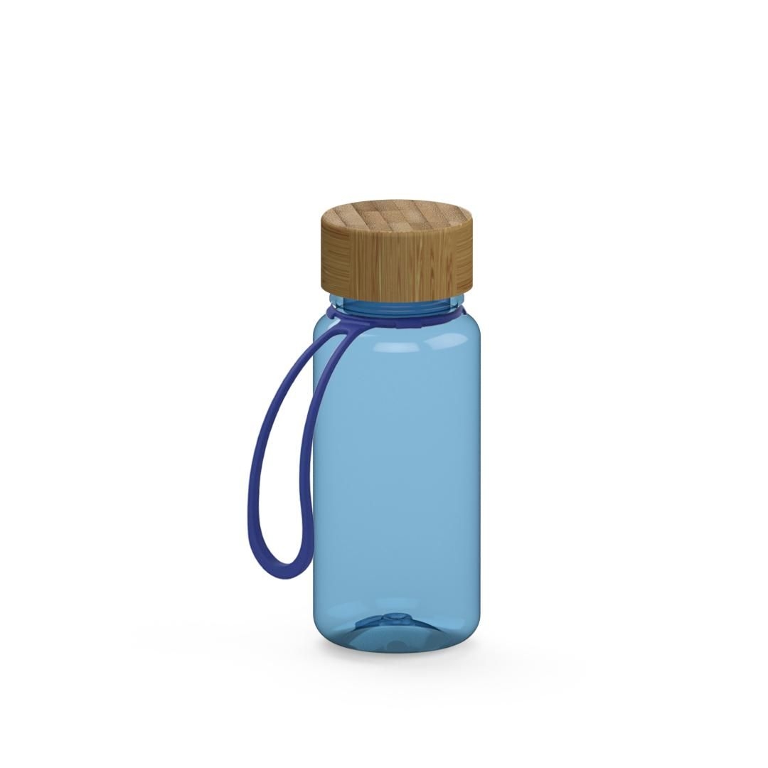 EL01249-6Trinkflasche _Natural_ 400 ml_ inkl. Strap_ transparent-blau_ blau