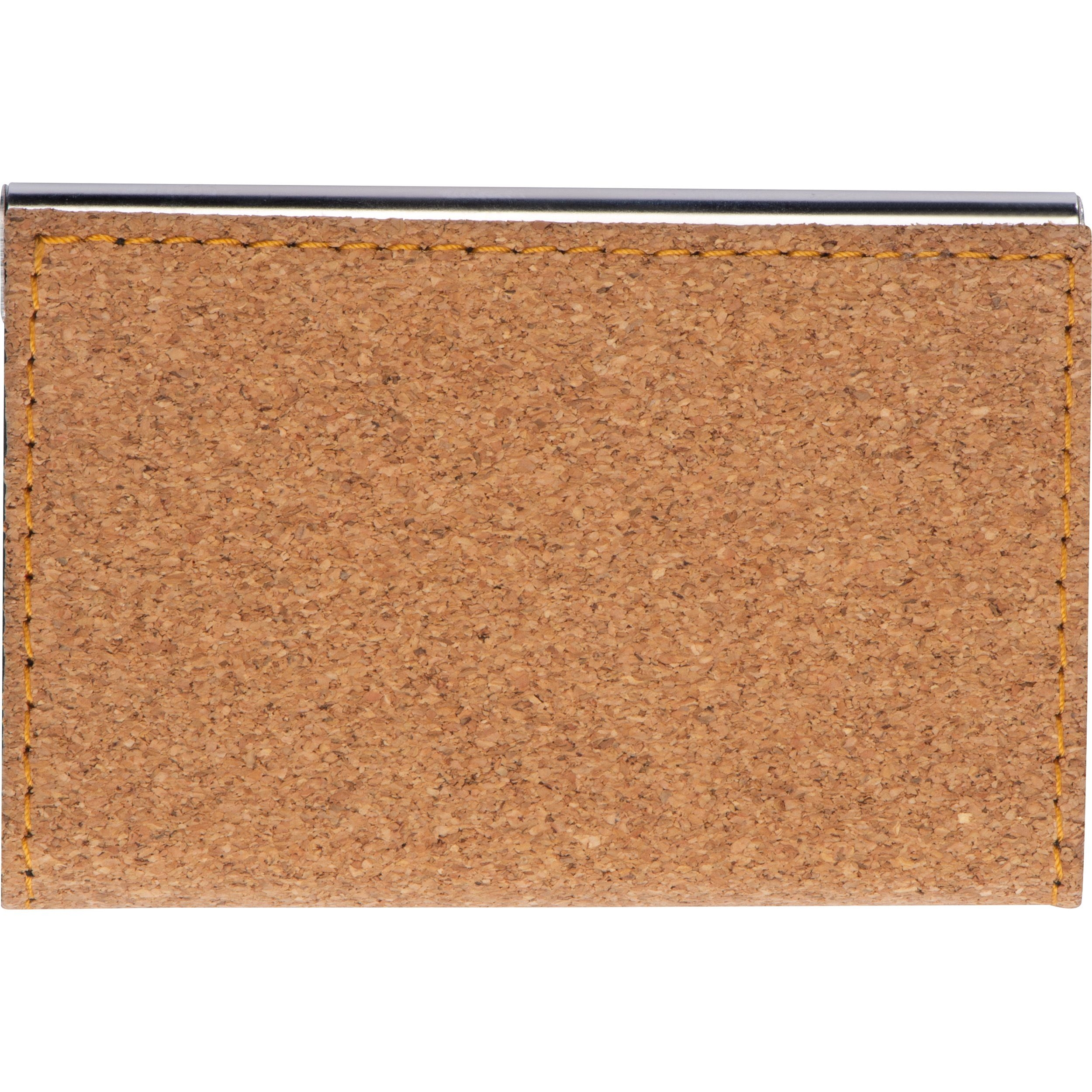 MA22266-13Visitenkarteneui aus Metall mit Korkdeckel_ beige