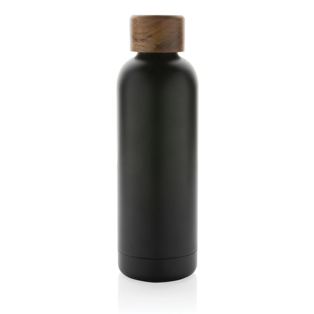XDP435.53-1Wood Vakuumflasche aus RCS recyceltem Stainless-Steel_ schwarz