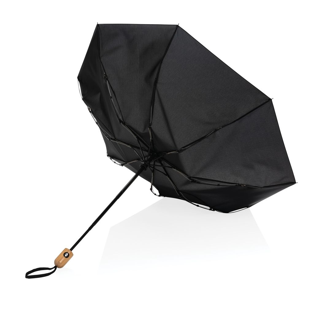 XDP850_61-121_ Impact AWARE™ RPET 190T Bambus-Schirm autom. open_close_ schwarz