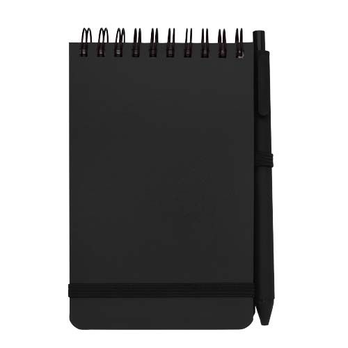 PF107902-3Thalaasa A6 Hardcover Notizbuch aus Ocean Bound Kunststoff mit Kugelschreiber _schwarze Mine_ schwa