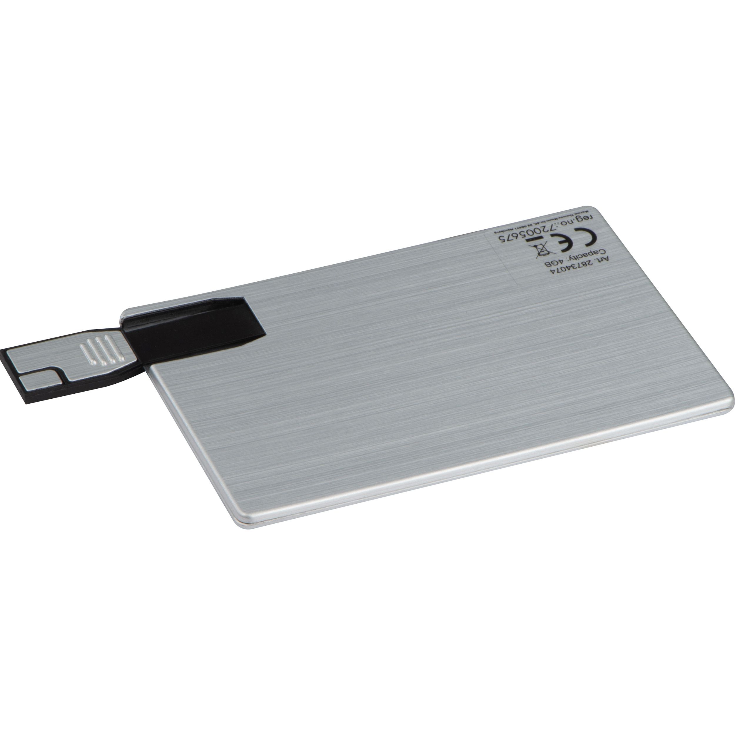 USB Karte aus Metall  8GB, silbergrau