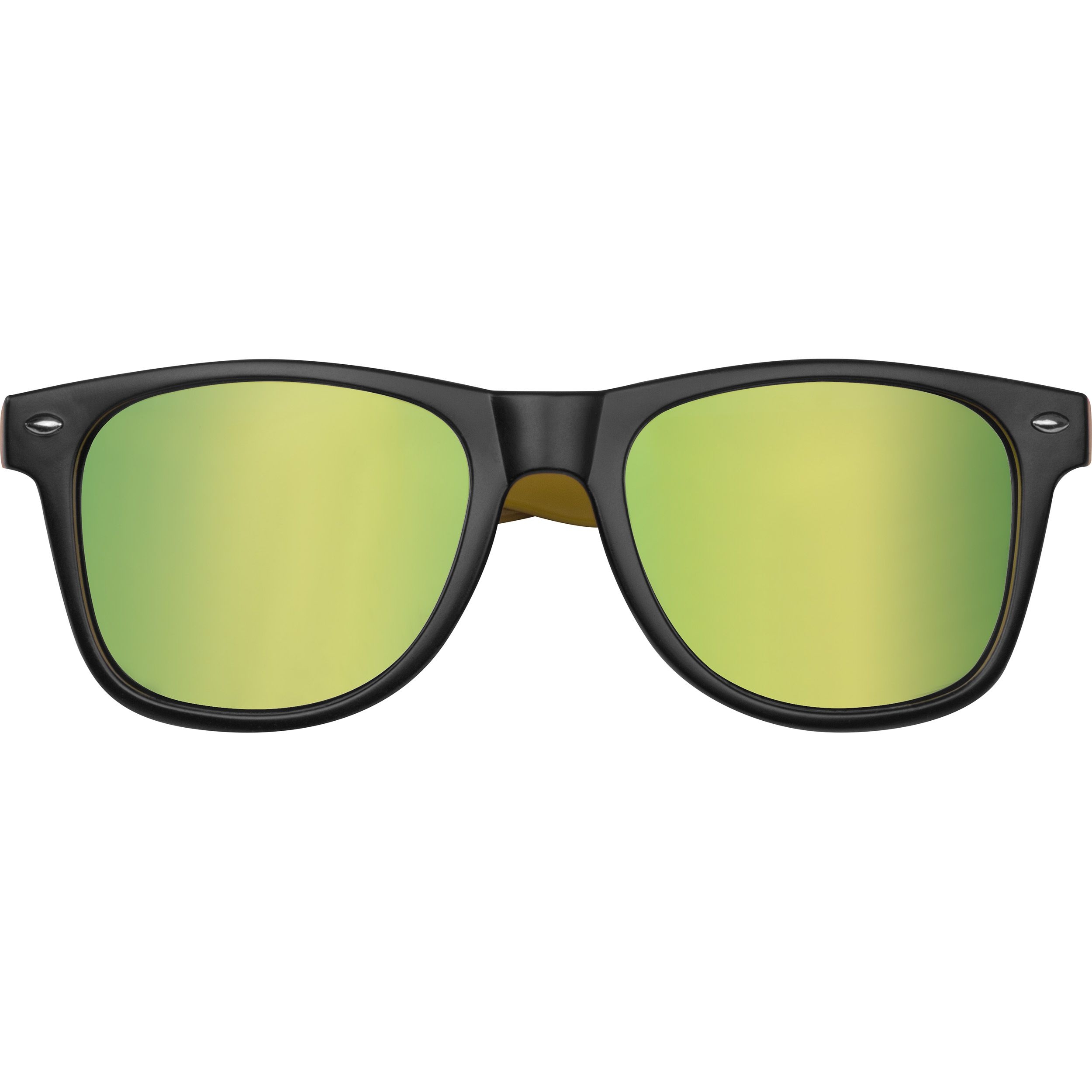 MA50671-08Sonnenbrille aus Kunststoff mit verspiegelten Glaesern_ UV 400 Schutz_ gelb