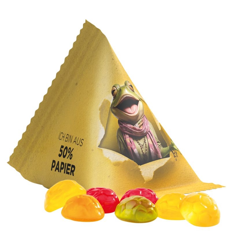 JG17063-10Tetraeder 15g_ Fruchtgummi Standardformen_ Fussball_ weisse Folie