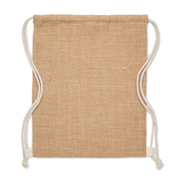 MO2190-13Fukuro Jute Beutel mit Kordelzug_ beige