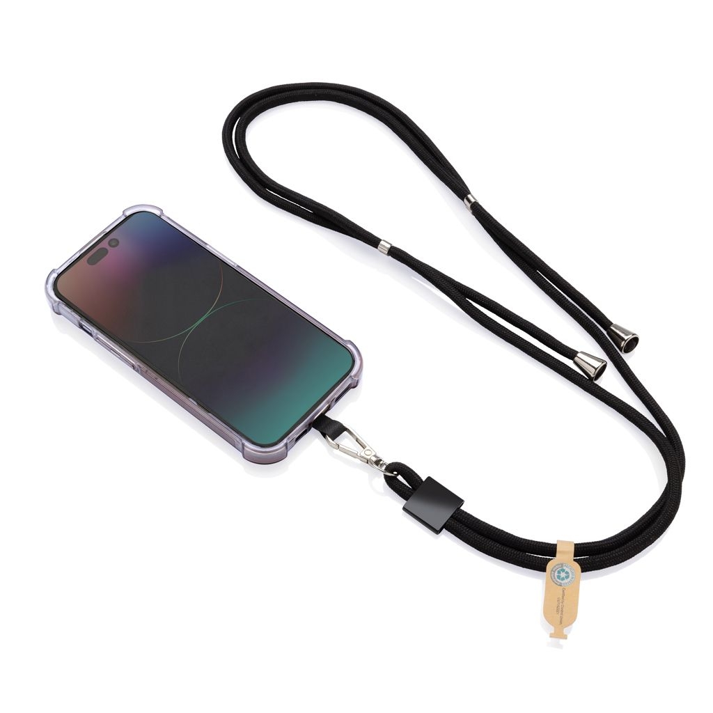 XDP302_81-01CarryLoop verstellbares Handyband aus RCS rec. PET_ schwarz