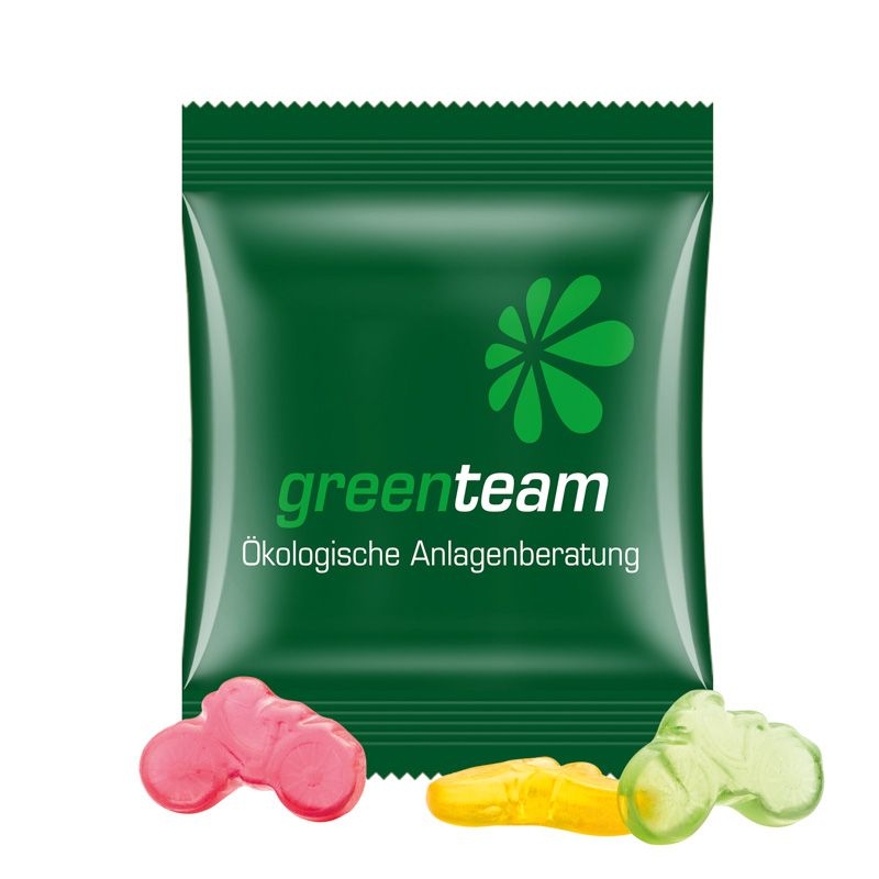 JG15062-17Minituete 15g_ Fruchtgummi Standardformen_ Fahrrad_ weisse Folie