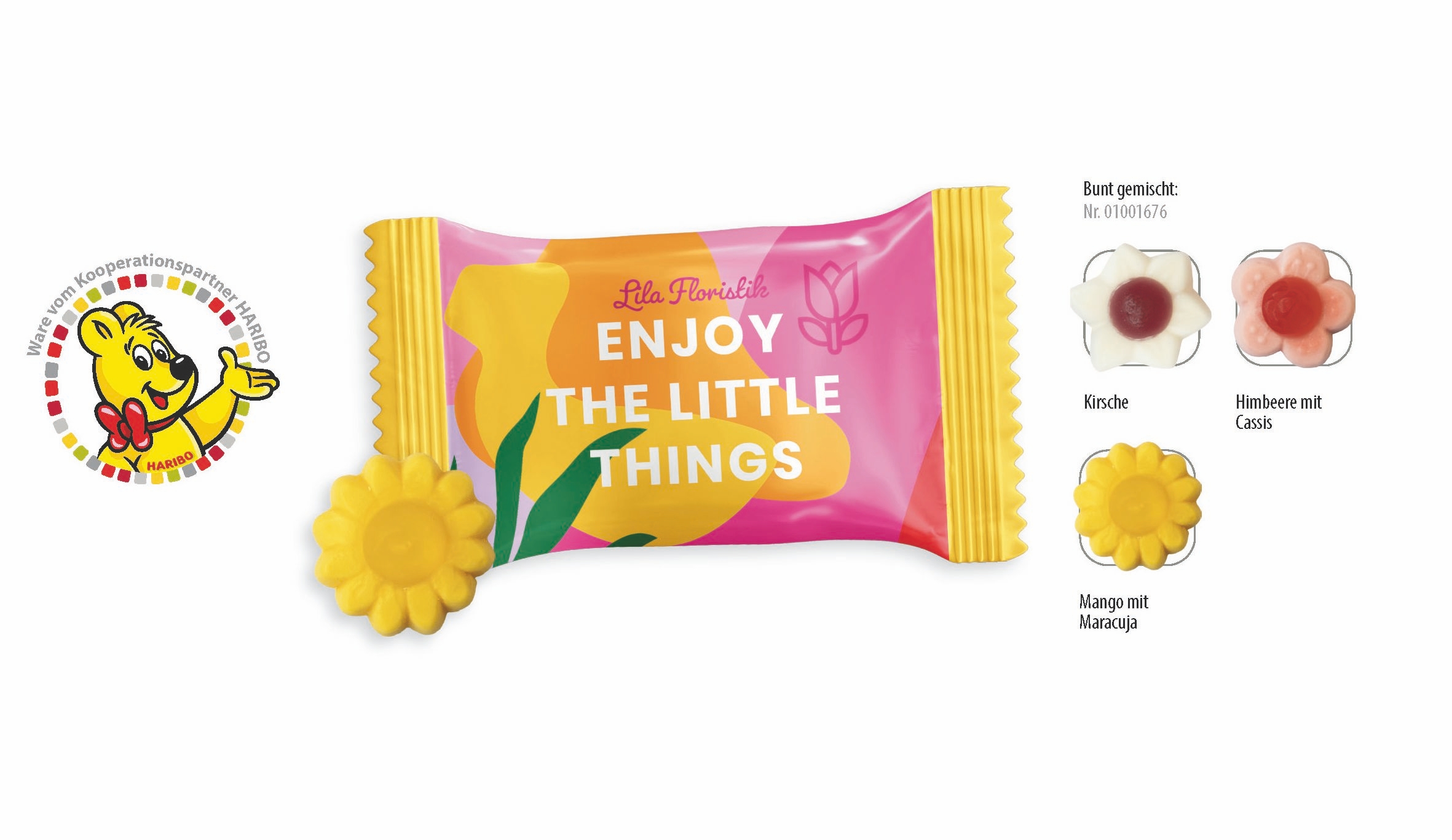 SW1676-1HARIBO Blumen Werbetuete_HARIBO Blumen_ weisse Folie