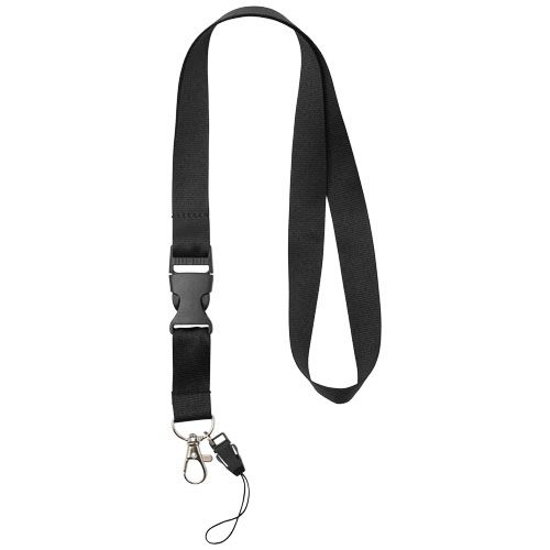 Sagan Lanyard mit abnehmbarer Schnalle und Handyband, schwarz