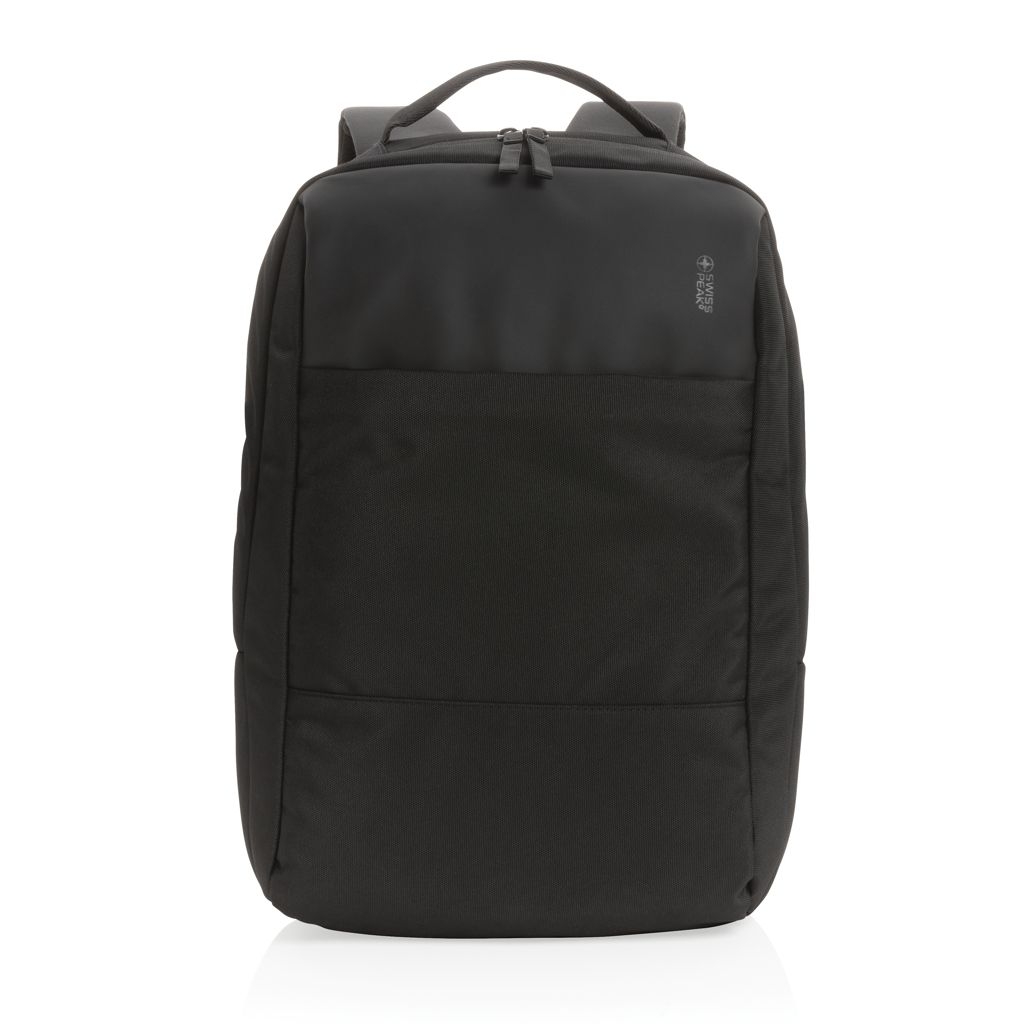 XDP762.74-1Swiss Peak AWARE™ RPET 15_6_ Day-Pack_ schwarz