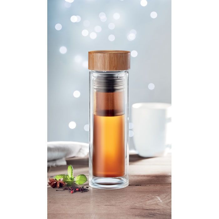 MO9420-22Batumi Glass Doppelwandige Trinkflasche 420ml_ transparent