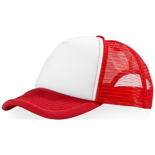 PF111069-2Trucker Kappe mit 5 Segmenten_ rot_weiss PF111069-2Trucker Kappe mit 5 Segmenten_ rot_weiss