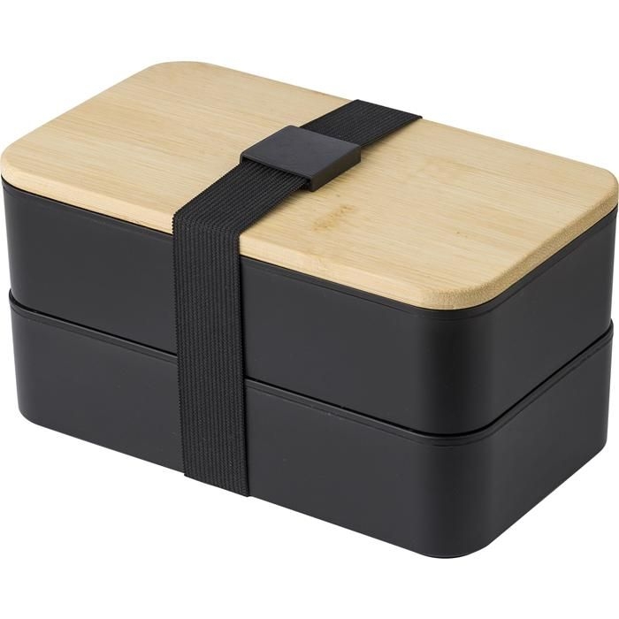 GI966040-01Doppellagige PP-Lunchbox Maxton_ schwarz