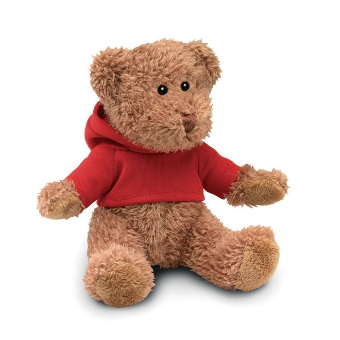 MO7375-05Johnny Teddybaer mit Hoody_ Rot