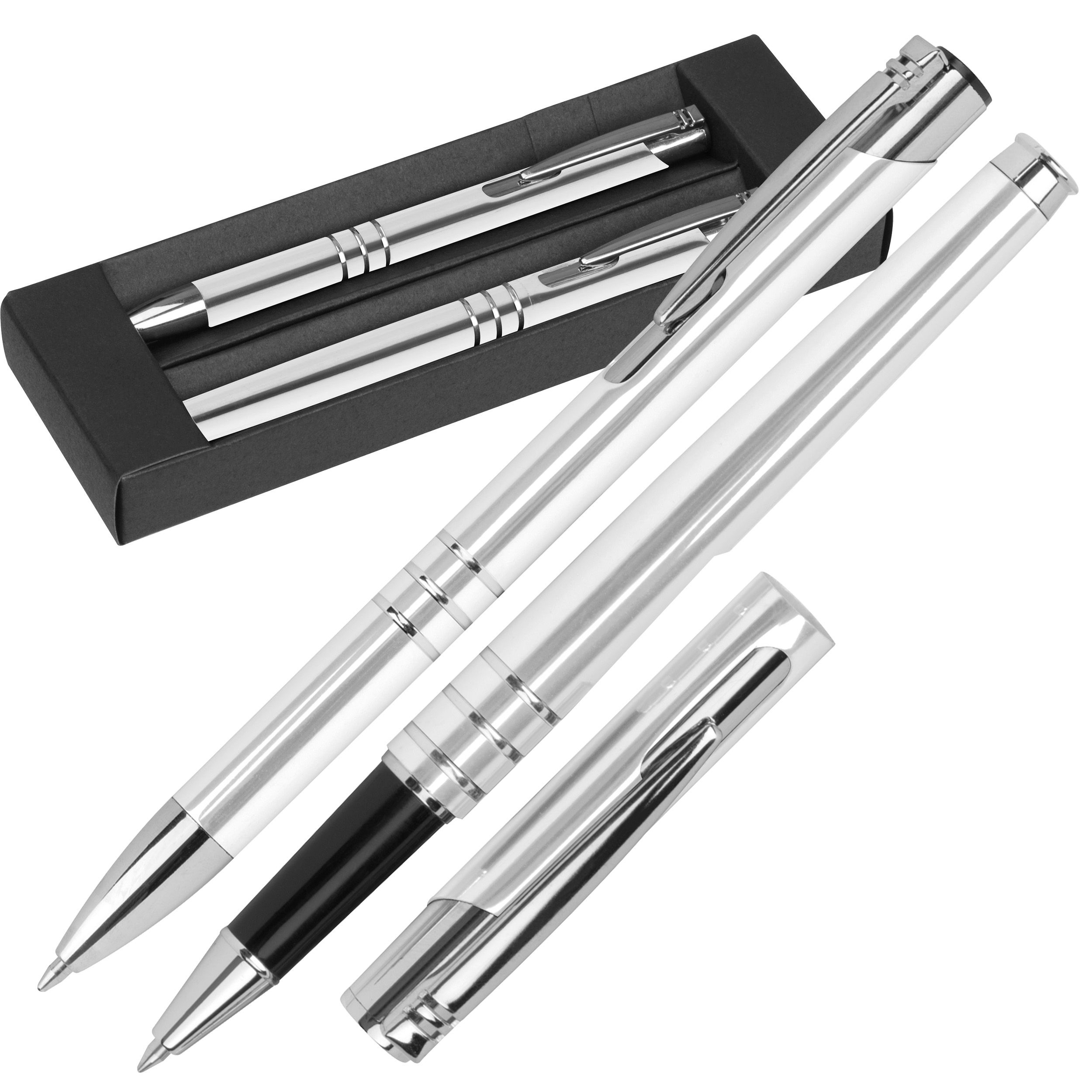 MA10761-06Schreibset bestehend aus einem Kugelschreiber und einem Rollerball_ weiss MA10761-06Schreibset bestehend aus einem Kugelschreiber und einem Rollerball_ weiss