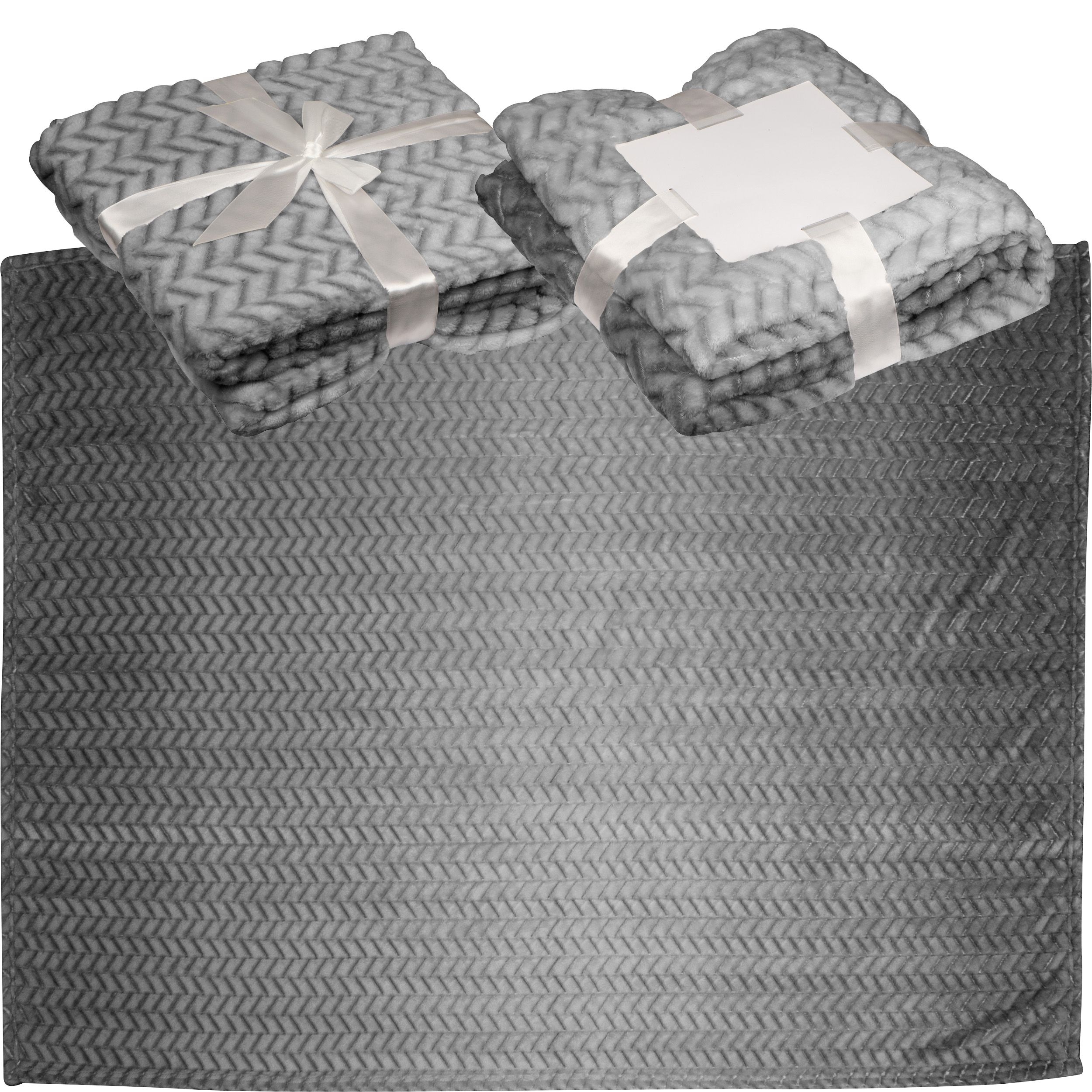 MA64361-07Grosse Kuscheldecke aus Flanellfleece DAMIANO_ silbergrau