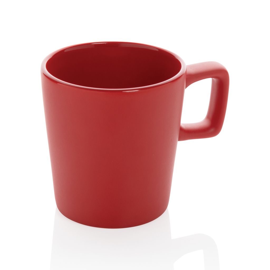 XDP434.05-4Moderne Keramik Kaffeetasse_ 300ml_ rot