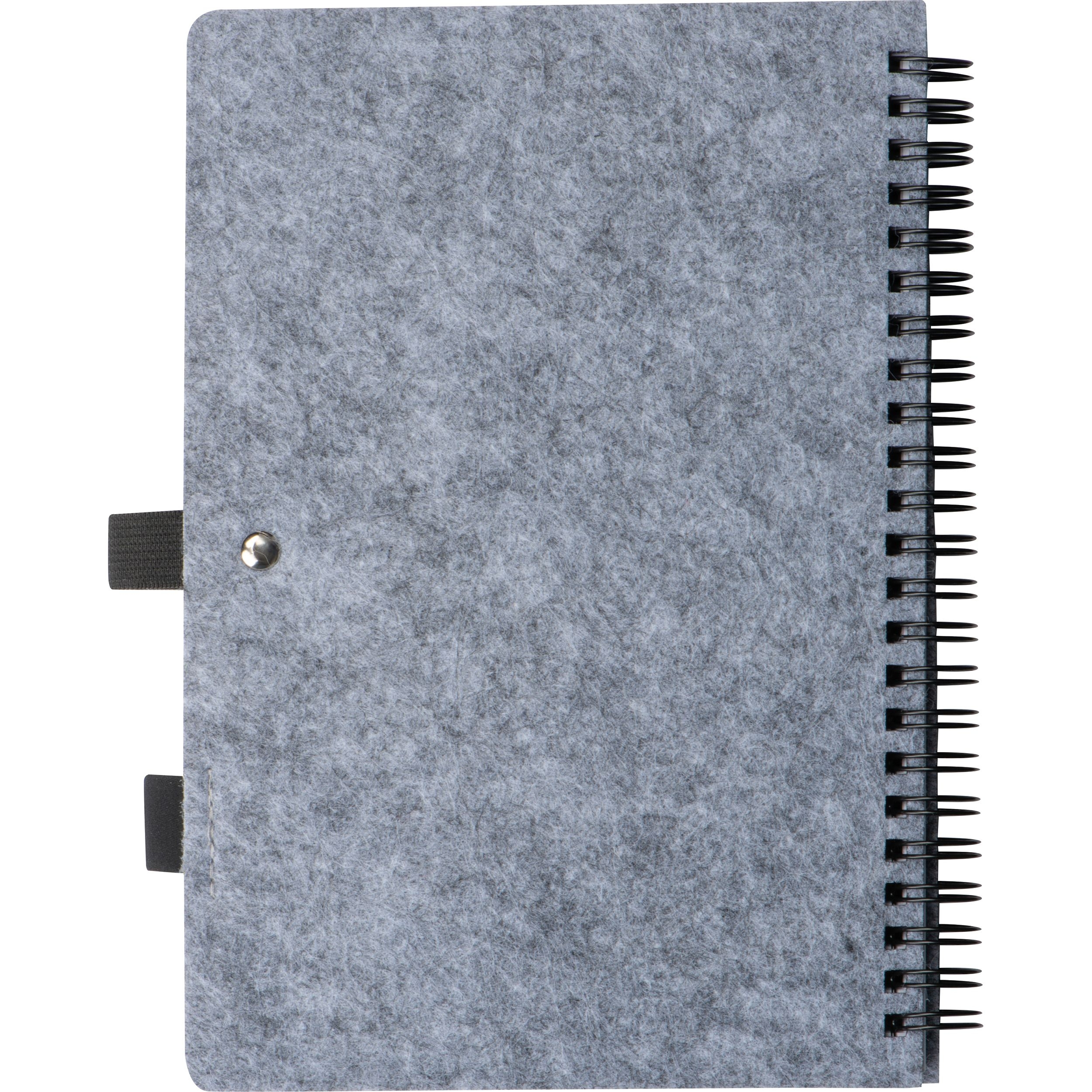 MA23744-07A5 RPET Filz Notizbuch _ silbergrau
