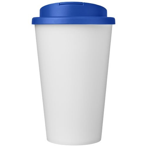 PF210425-27Americano® Eco 350 ml recycelter Becher mit auslaufsicherem Deckel_ mittelblau_weiss
