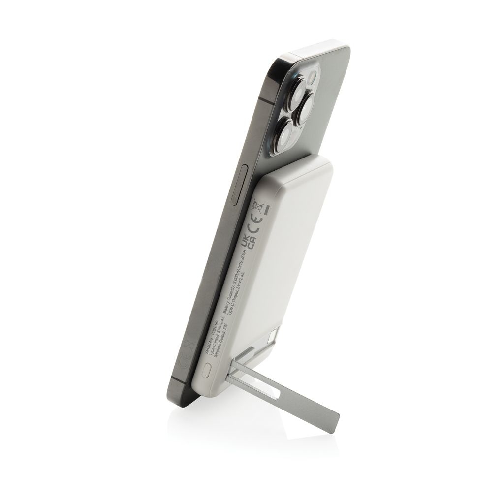 XDP322.90-03Zen 5000mAh 5W magnetische Bambus-Powerbank aus RCS rPlastik_ weiss