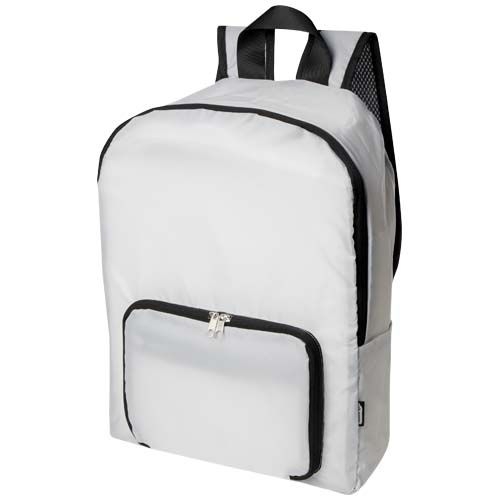 PF130090-1EcoFold faltbarer RPET Rucksack 15 L_ weiss